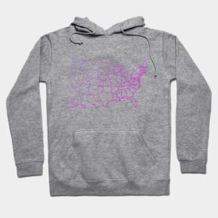 Colorful Gradient USA Map with State Outlines Hoodie